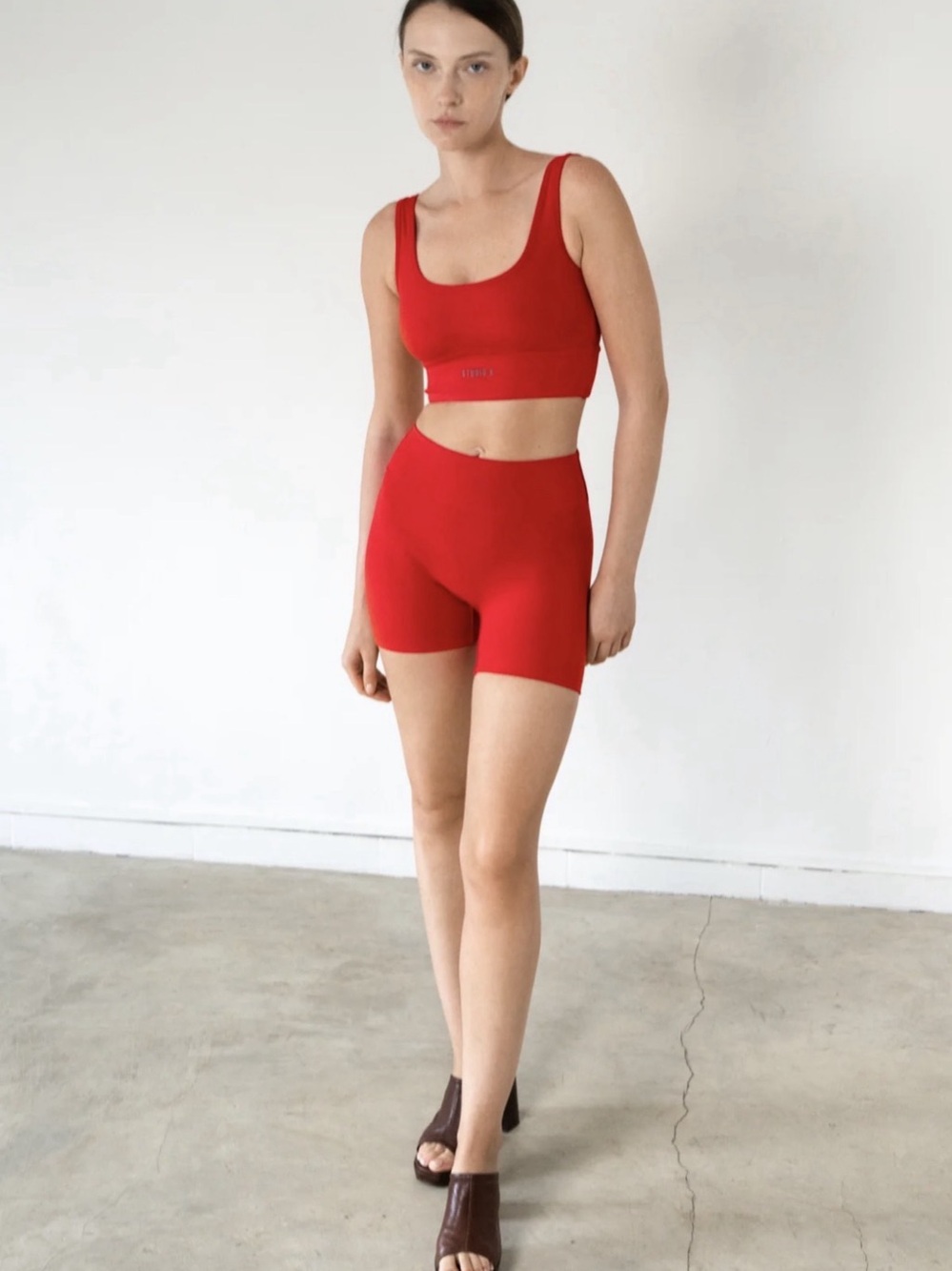 Studio K Poise Shorts Red Bike Shorts Size Medium Like New